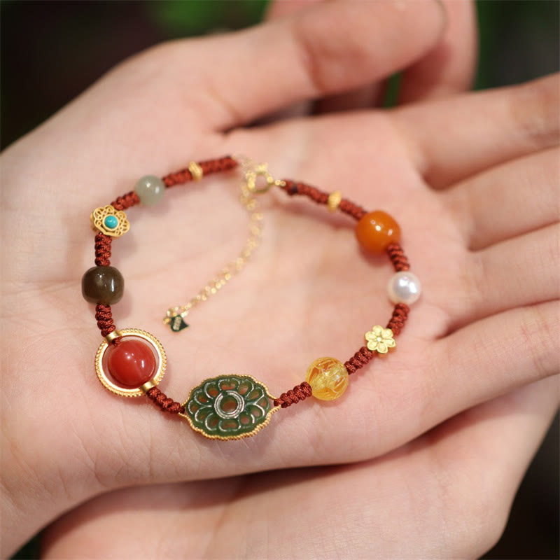 925 Sterling Silver Hetian Jade Luck Bracelet for Positivity