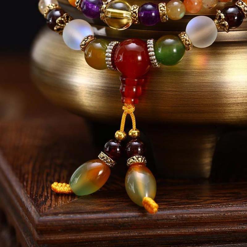 108 Beads Clear Quartz Healing Mala Bracelet for Meditation