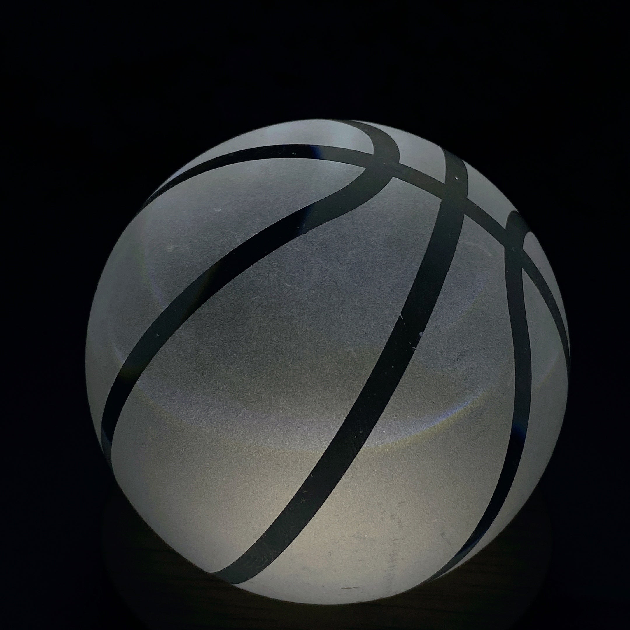 6cm Crystal Glass Sphere with Inner Carvings for Healing