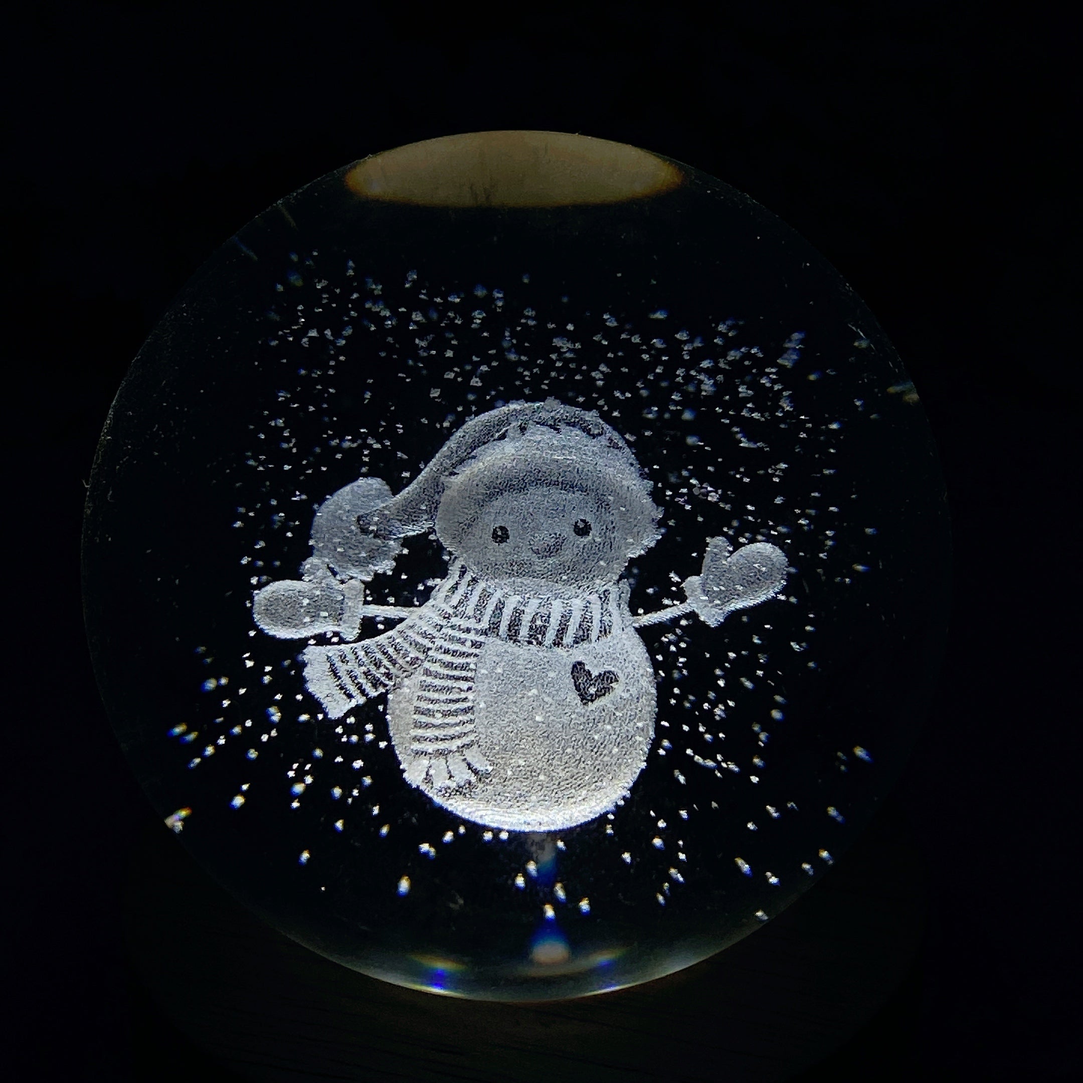 6cm Crystal Glass Sphere with Inner Carvings for Healing
