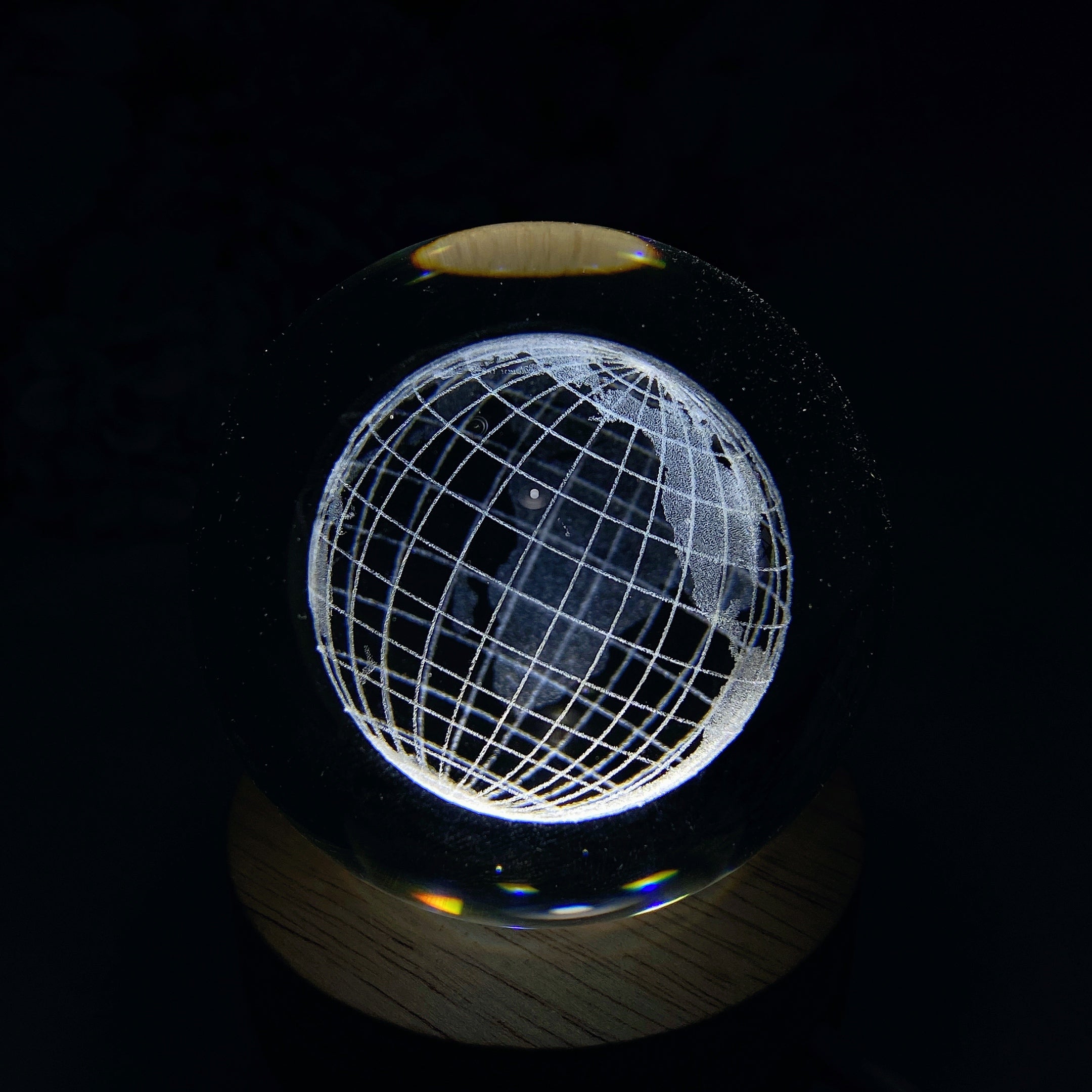 6cm Crystal Glass Sphere with Inner Carvings for Healing