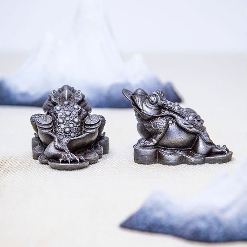 6 cm große Feng-Shui-Froschstatue mit Kupfermünzen für Wohlstand
