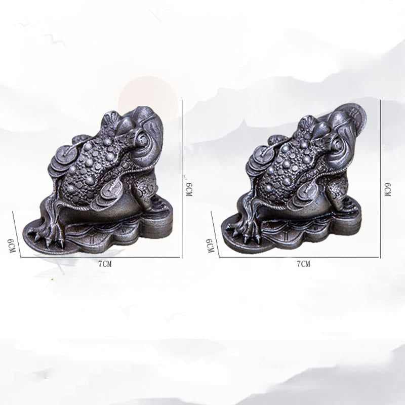6 cm große Feng-Shui-Froschstatue mit Kupfermünzen für Wohlstand