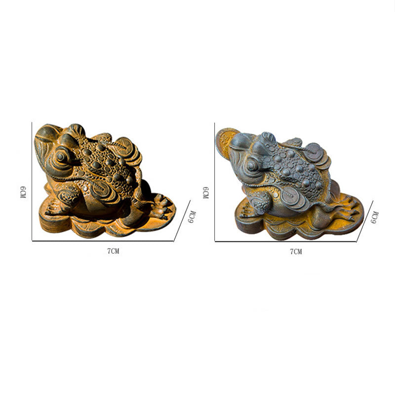 6 cm große Feng-Shui-Froschstatue mit Kupfermünzen für Wohlstand