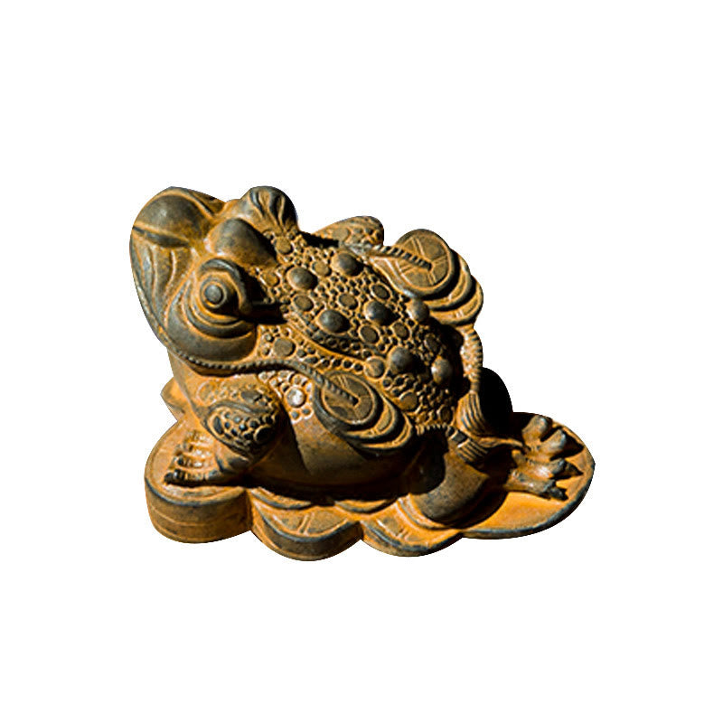 6 cm große Feng-Shui-Froschstatue mit Kupfermünzen für Wohlstand