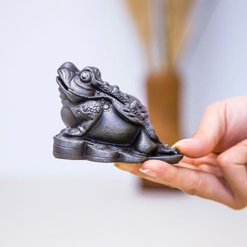 6 cm große Feng-Shui-Froschstatue mit Kupfermünzen für Wohlstand