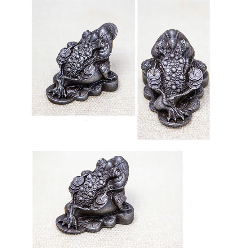 6 cm große Feng-Shui-Froschstatue mit Kupfermünzen für Wohlstand