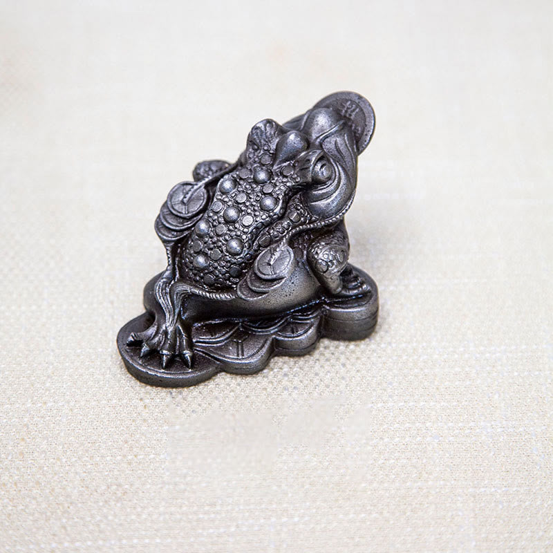 6 cm große Feng-Shui-Froschstatue mit Kupfermünzen für Wohlstand