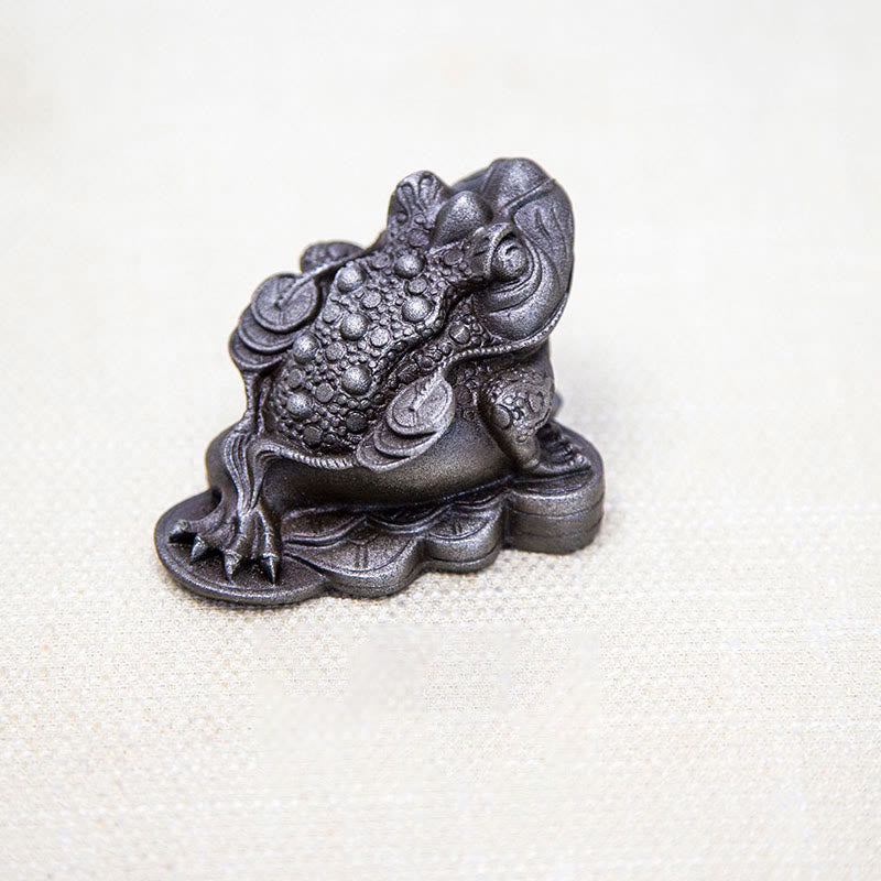 6 cm große Feng-Shui-Froschstatue mit Kupfermünzen für Wohlstand