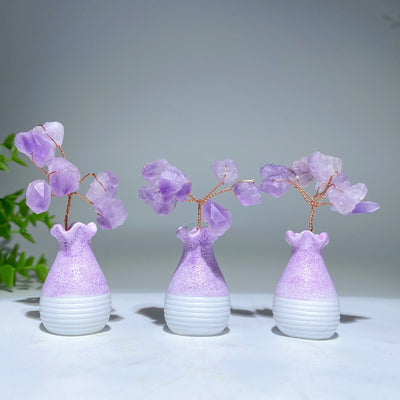 6 cm rohe Amethystblume, Mini-Kristallvase, Heilprobe