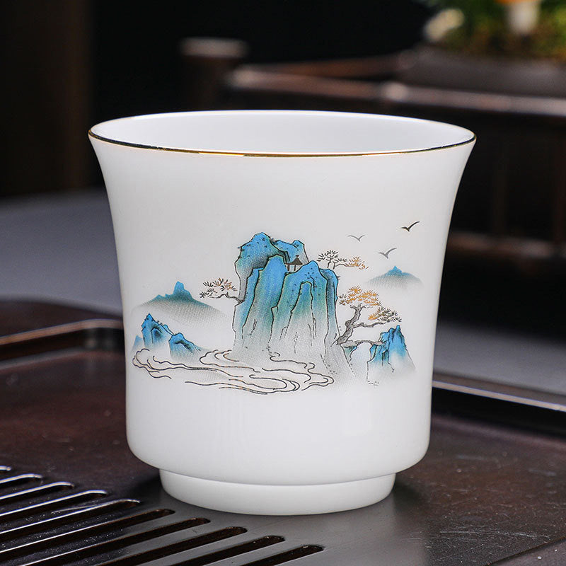 120 ml Keramik-Teetasse | Berge, Flüsse, Bäume, Eleganz
