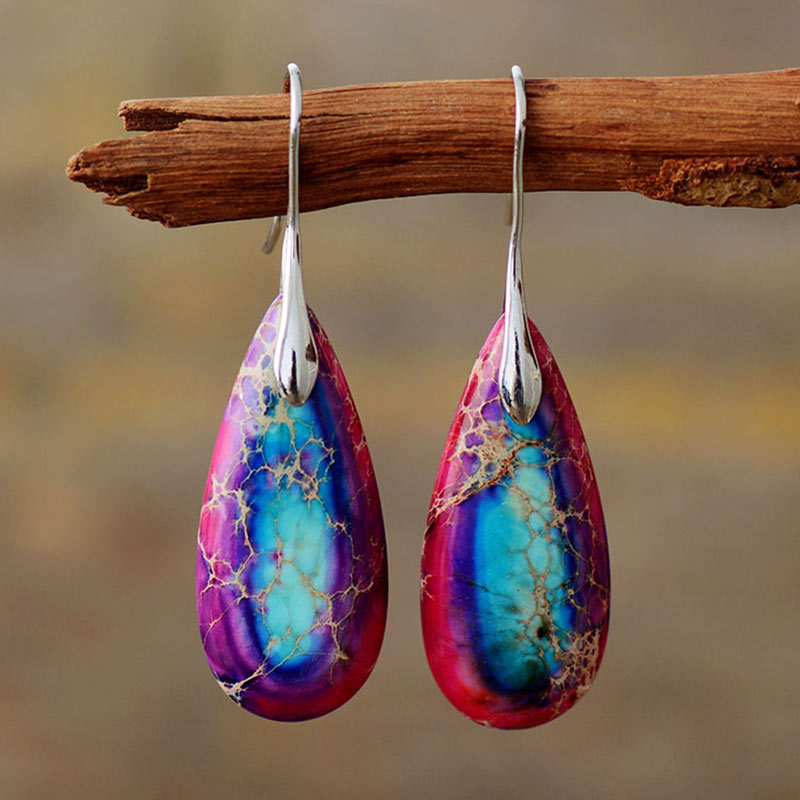 Emperor Stone Spiritual Earrings for Happiness & Balance