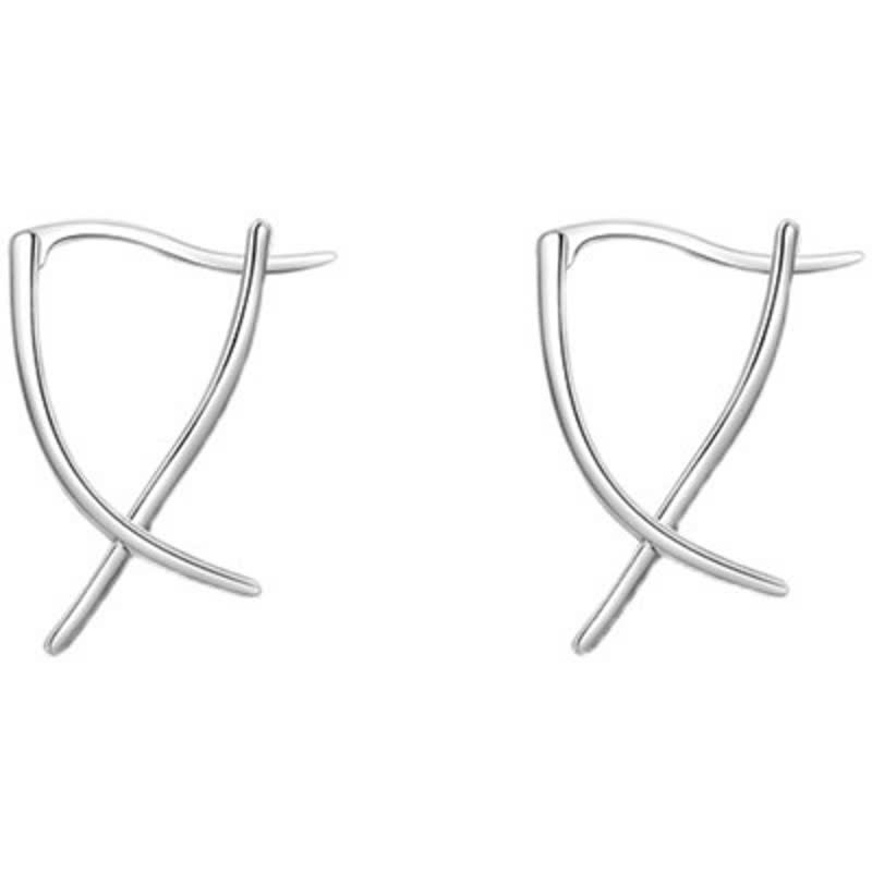 Copper Geometric Cross Luck Spiritual Hoop Earrings