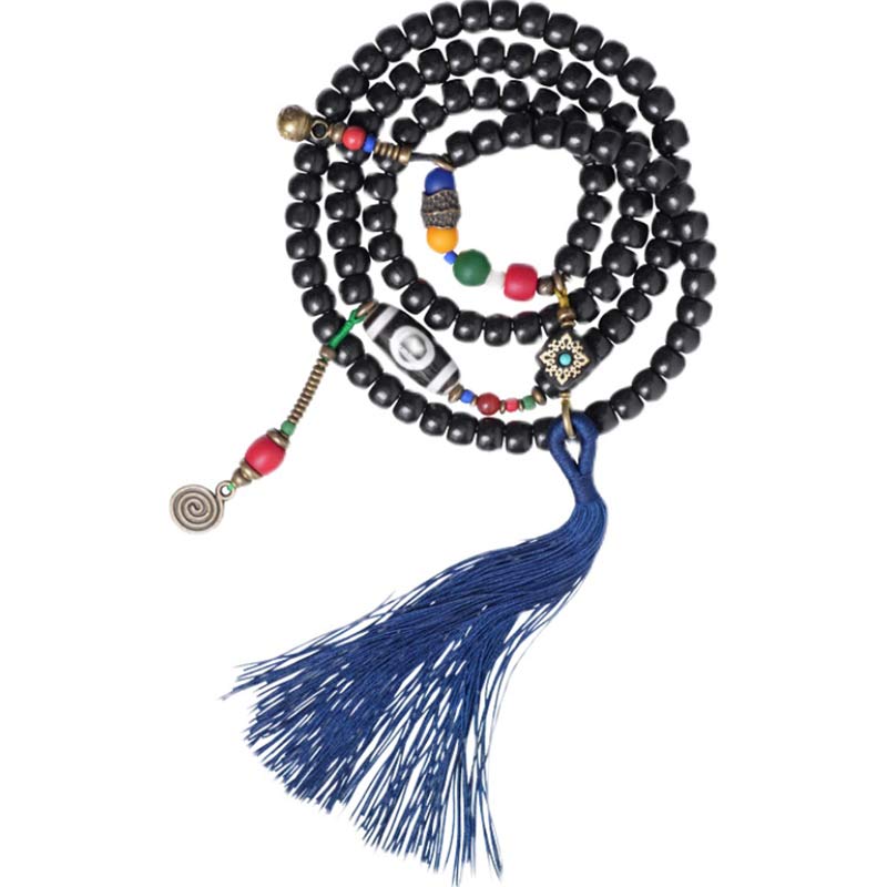 108 Beads Ebony Wood Balance Mala Bracelet for Meditation