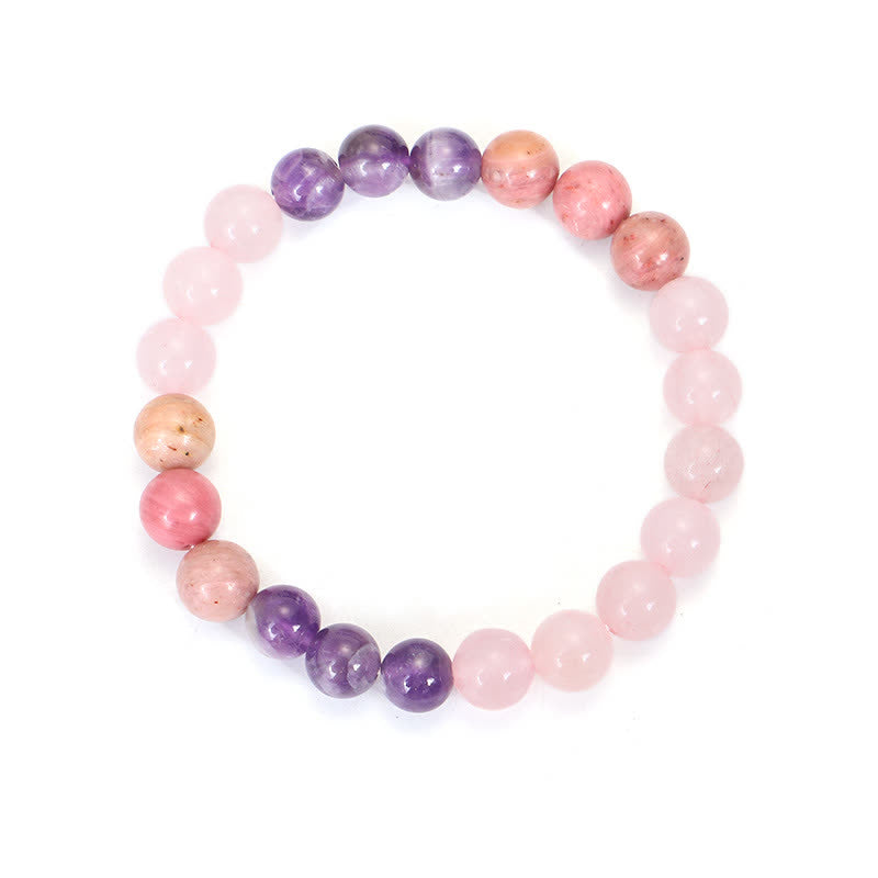 Amethyst Rose Quartz 108 Bead Gemstone Mala Bracelet