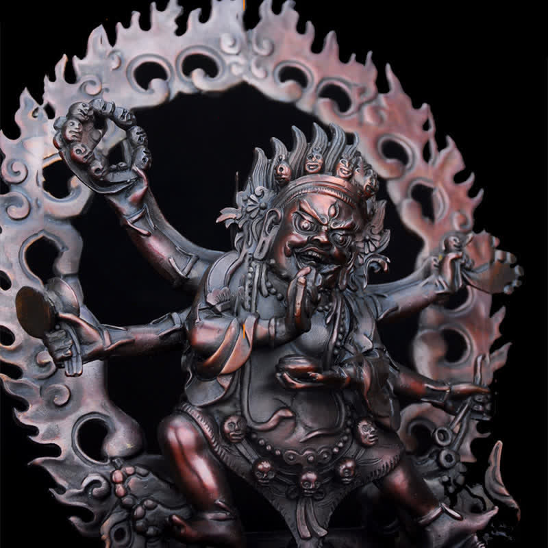 Copper Buddha Statue Mahakala Bodhisattva Compassion Figurine