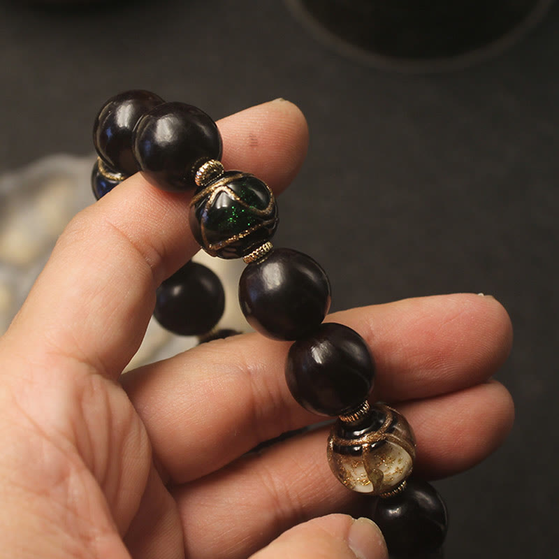 Western Soapberry Liuli Glass 14mm Spiritual Wealth Bracelet