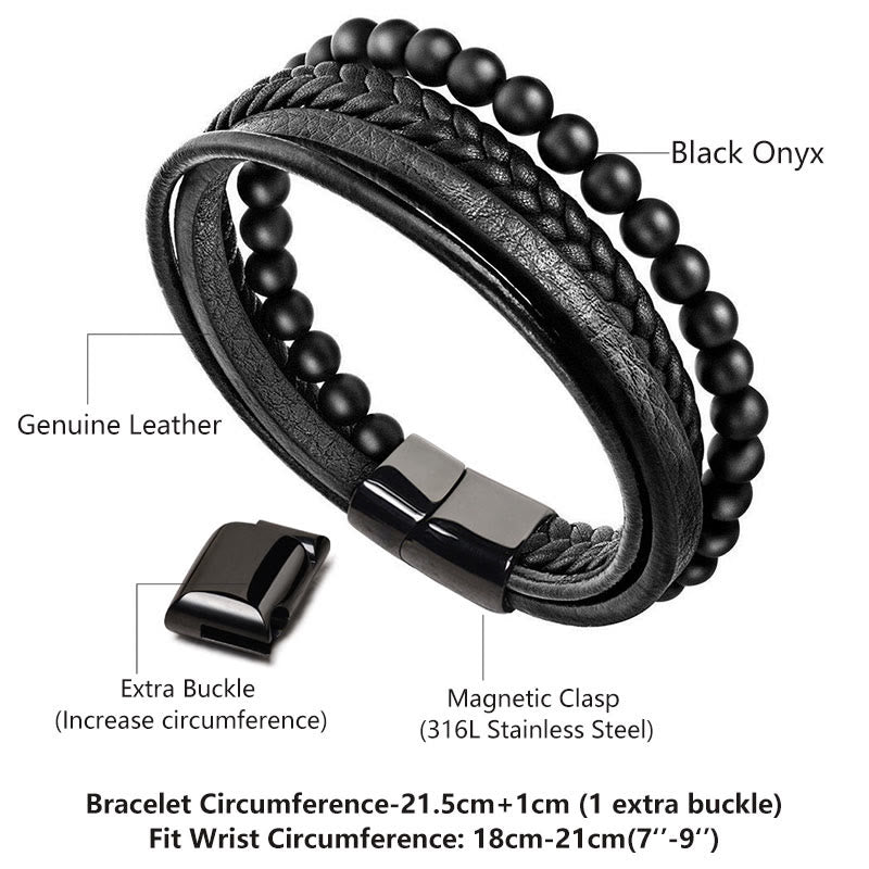 6mm Lava Rock Black Onyx Spiritual Bracelet for Protection