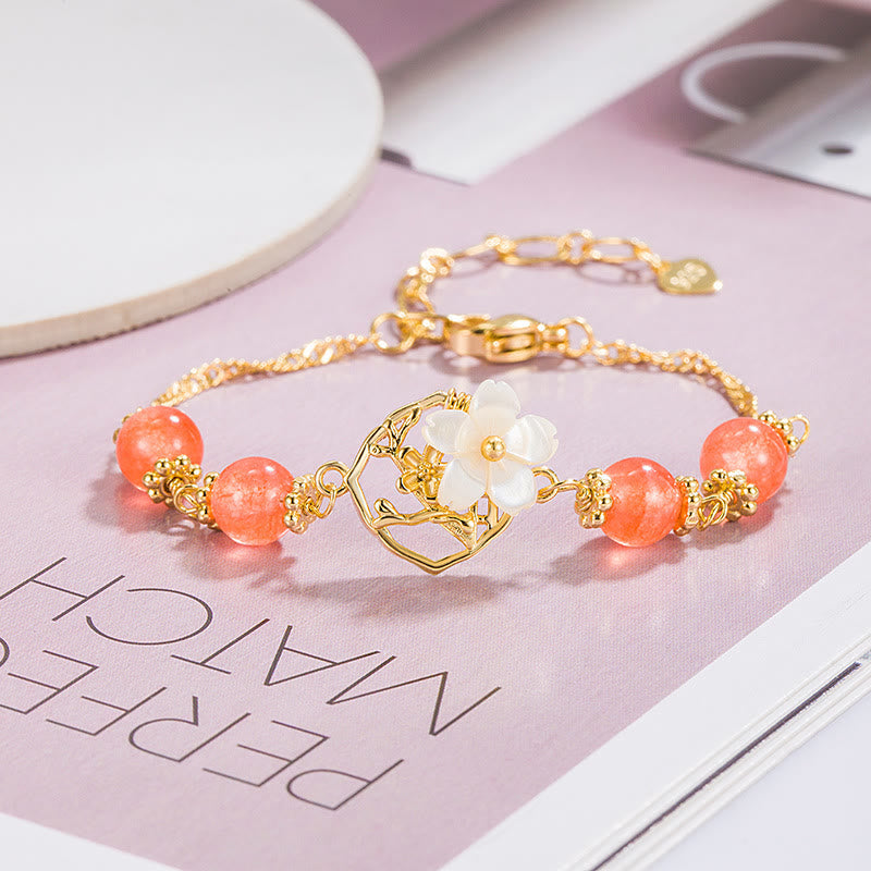 Red Agate Tridacna Confidence Bracelet for Calm Strength