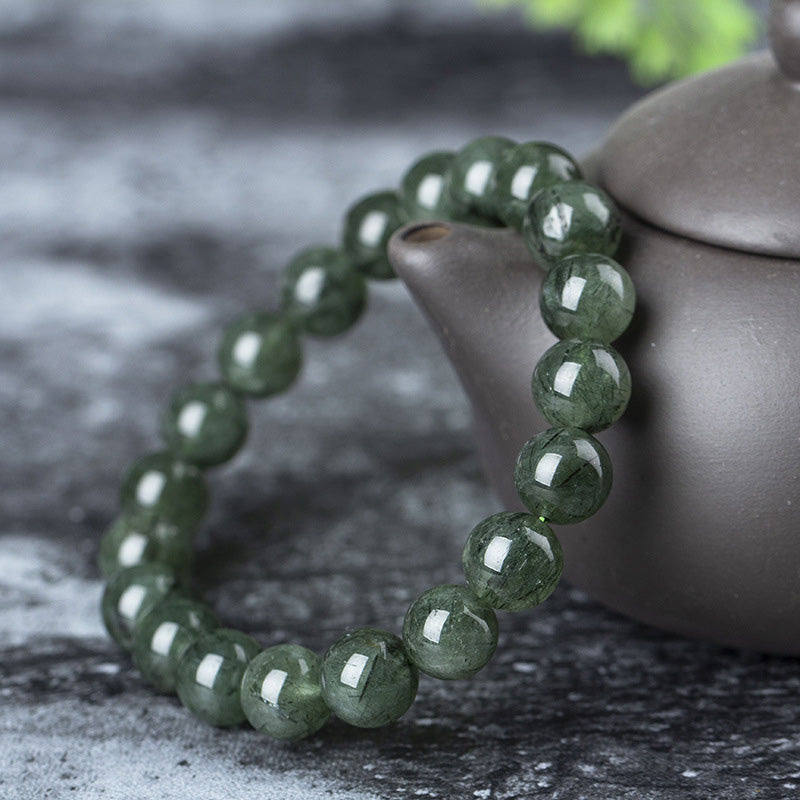 8mm Green Crystal Spiritual Bracelet for Wealth & Protection