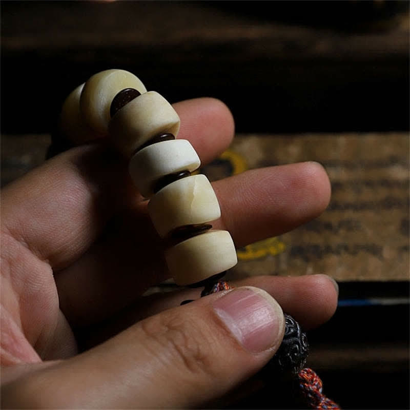 108 Bead Yak Bone Mala Bracelet for Strength and Balance