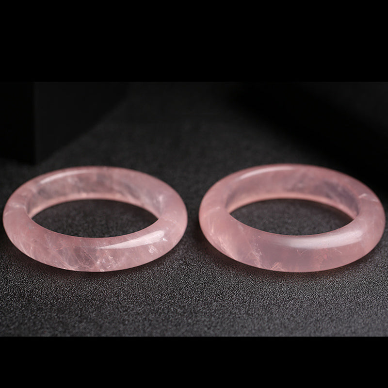 Natural Rose Quartz Love Caring Bangle Bracelet
