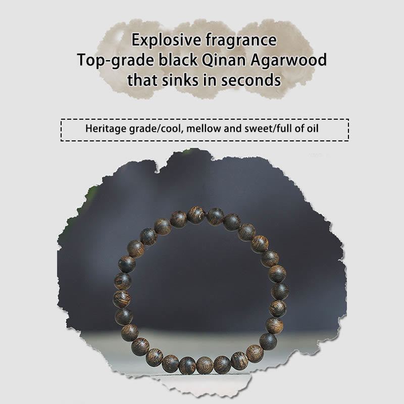 6 mm Adlerholz-Armband mit Friedensstärke für Meditation und Gleichgewicht