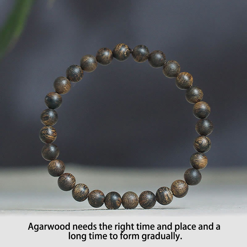 6 mm Adlerholz-Armband mit Friedensstärke für Meditation und Gleichgewicht