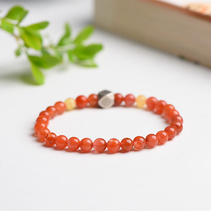 6 mm großes Armband zur Selbstakzeptanz mit chinesischem Tierkreiszeichen und rotem Achat