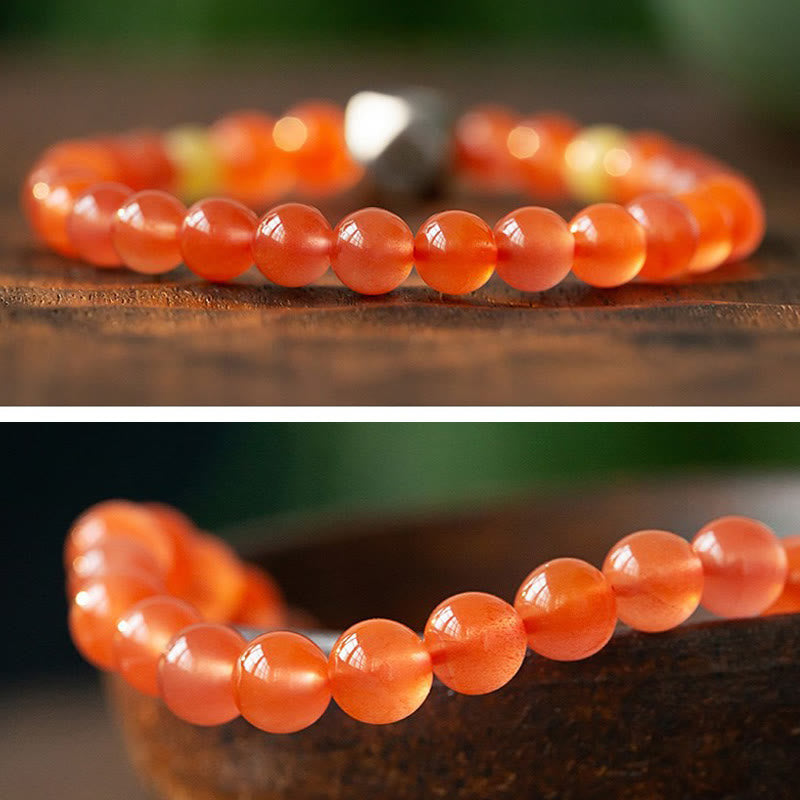 6 mm großes Armband zur Selbstakzeptanz mit chinesischem Tierkreiszeichen und rotem Achat