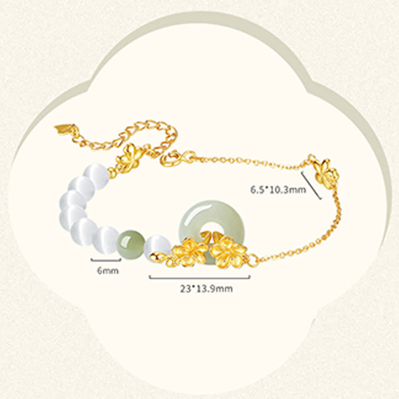 6 mm Chrysoberyll Hetian Jade Sterling Silber Liebesarmband
