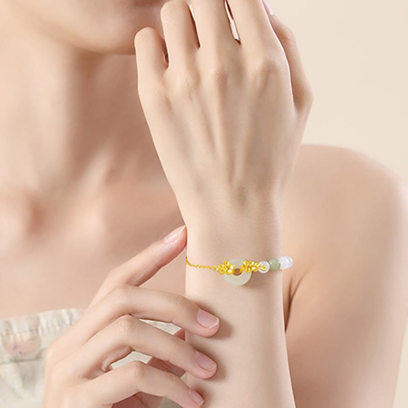 6 mm Chrysoberyll Hetian Jade Sterling Silber Liebesarmband