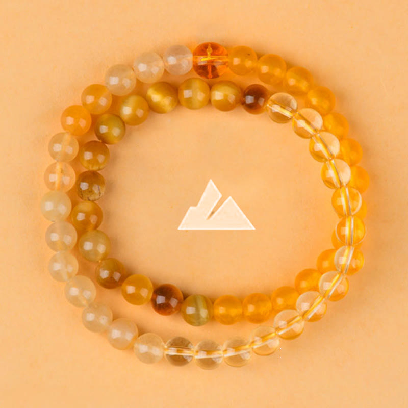 6 mm Fünf-Elemente-Glücksarmband aus weißem Achat für spirituelles Gleichgewicht