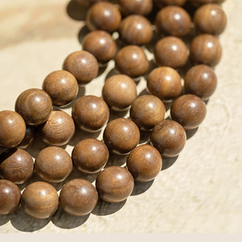 6 mm grünes Sandelholz-Armband mit positivem Frieden