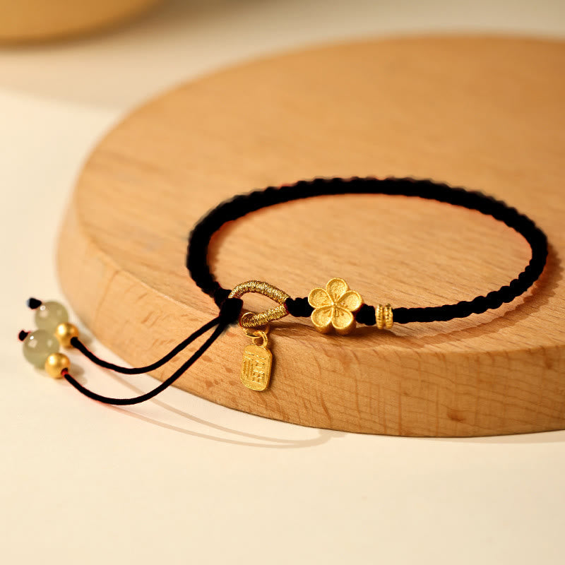 6 mm Hetian Jade Glücksbringer Pfirsichblütenarmband