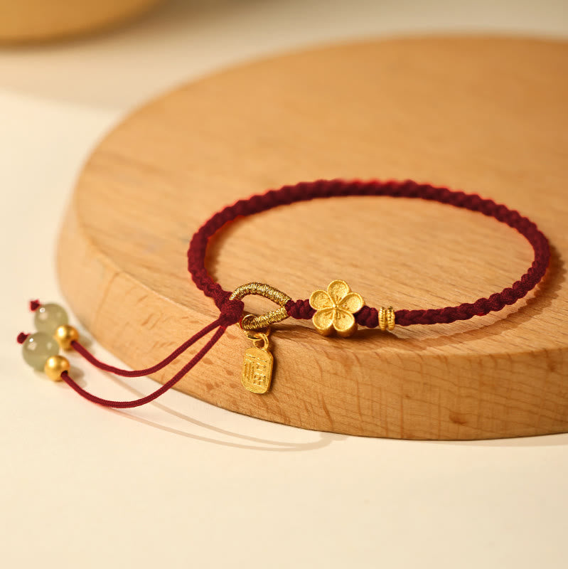 6 mm Hetian Jade Glücksbringer Pfirsichblütenarmband