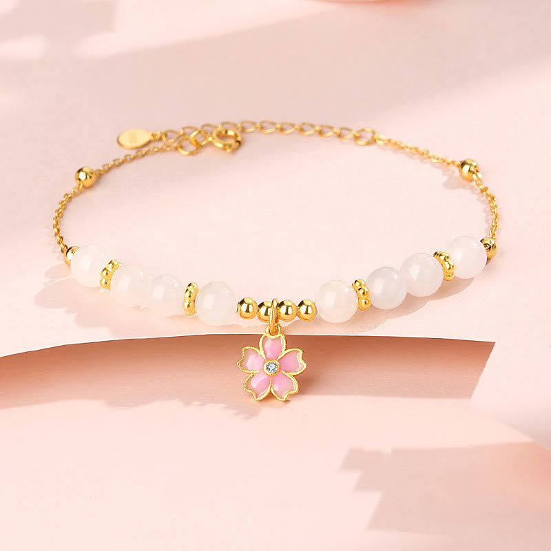 6 mm Schutzarmband aus Hetian-Weiß-Jade in Sterlingsilber