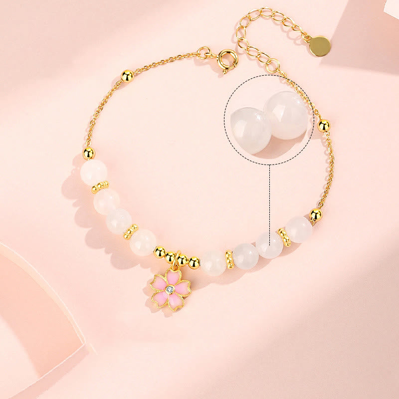 6 mm Schutzarmband aus Hetian-Weiß-Jade in Sterlingsilber