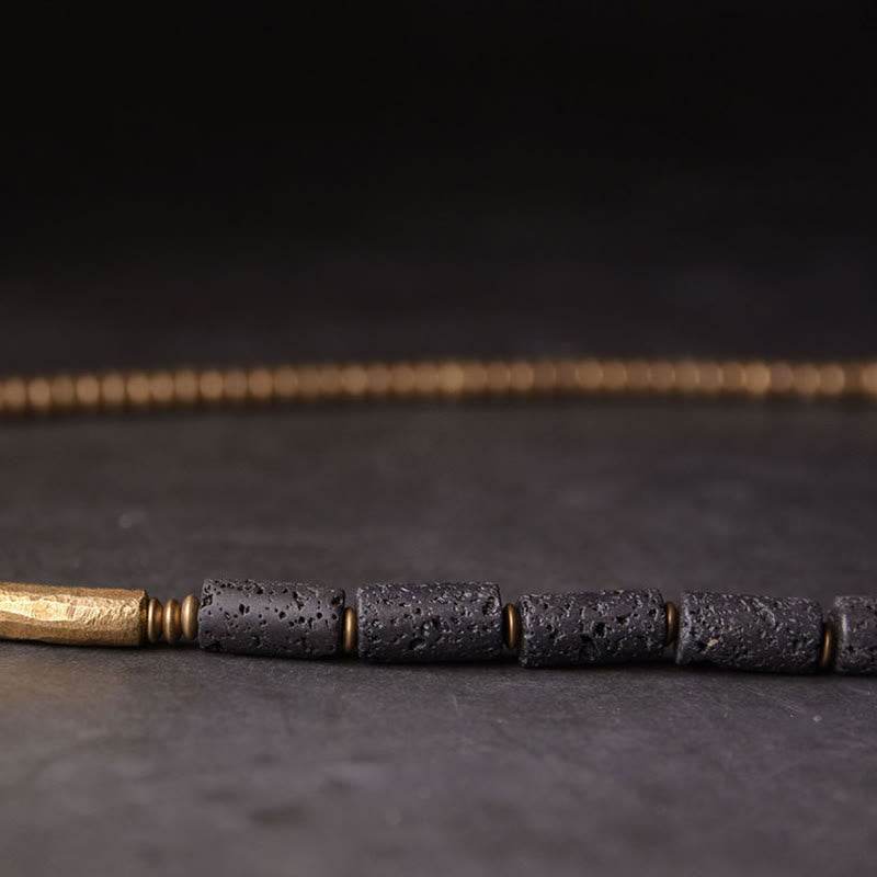 6 mm Lavastein-Kupfer-Mehrfach-Wickelarmband