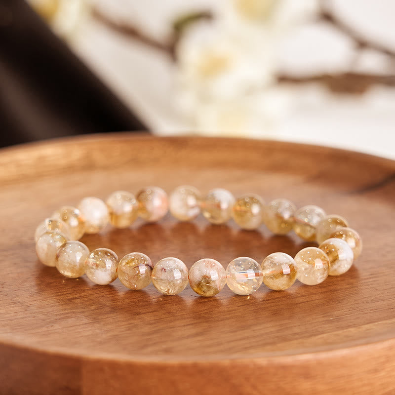 6 mm natürliches Citrin-Schneeflockenarmband für Wohlstand