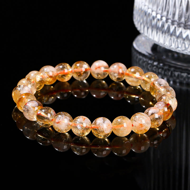 6 mm natürliches Citrin-Schneeflockenarmband für Wohlstand