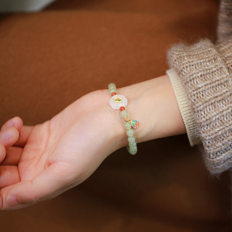 6 mm großes Glücksbringerarmband aus natürlicher Hetian-Jade