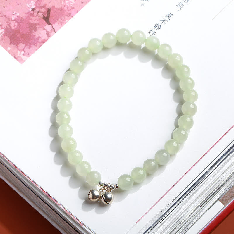 6 mm großes Glücksbringerarmband aus natürlicher Hetian-Jade
