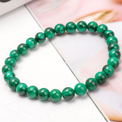 6 mm natürliches Malachit-Heilarmband zum Schutz