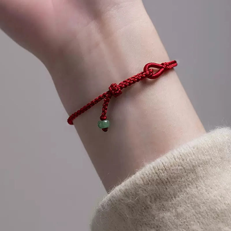 6 mm rotes Jade-Verbindungsarmband für Wohlstand und Schutz