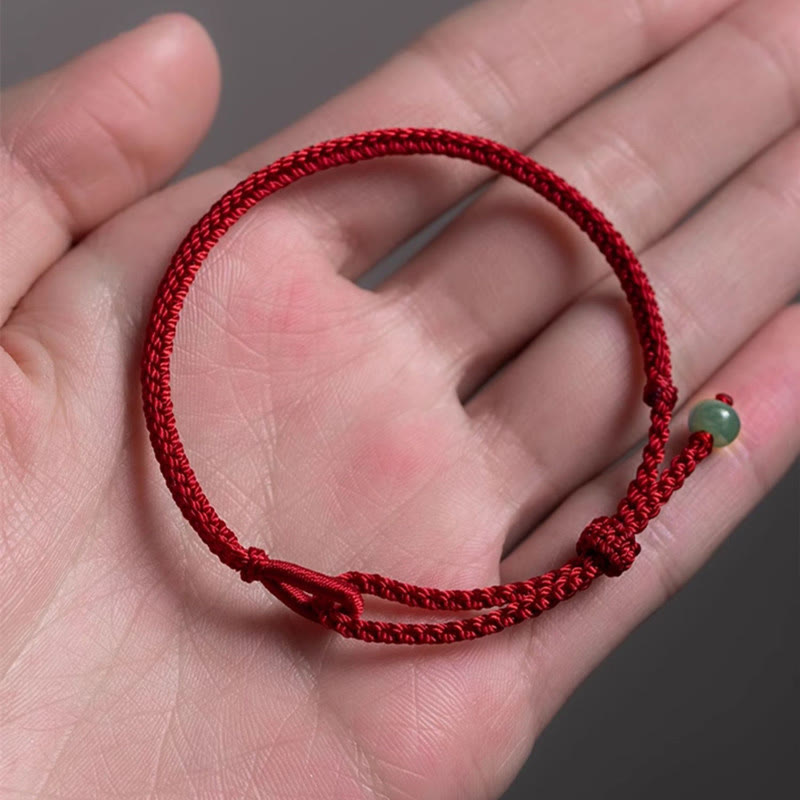6 mm rotes Jade-Verbindungsarmband für Wohlstand und Schutz