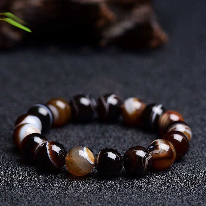 6 mm tibetisches Sardonyx-Armband für Positivität und Mut