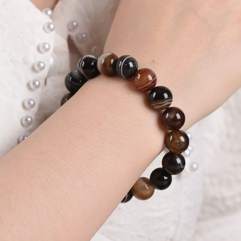 6 mm tibetisches Sardonyx-Armband für Positivität und Mut