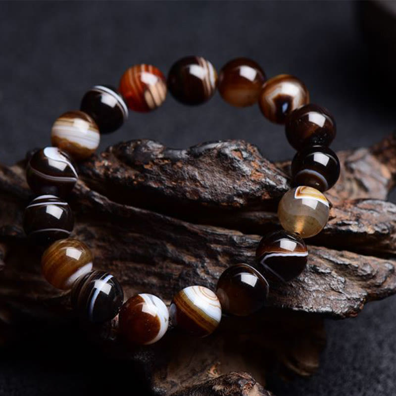 6 mm tibetisches Sardonyx-Armband für Positivität und Mut