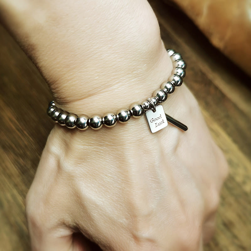 6 mm Titanstahl-Armband „Good Luck Balance“ – Spirituelles Armband